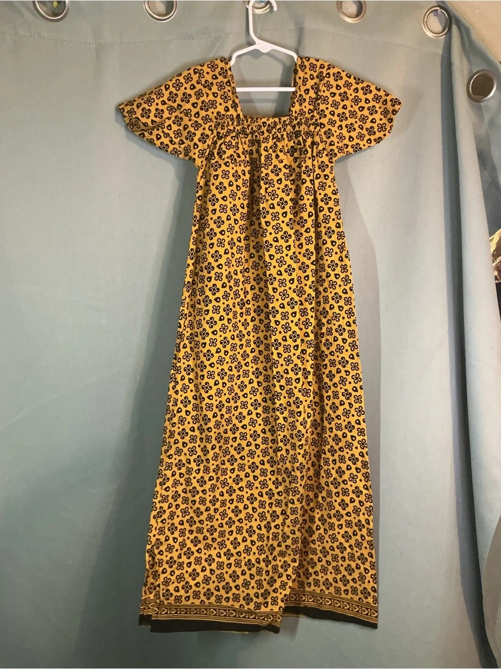 Girls Yellow Floral Maxi Dress